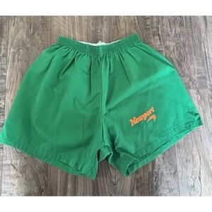 Vintage 1980s Newport‎ Cigarettes Men's Shorts L Green PROMO Retro Orange Logo